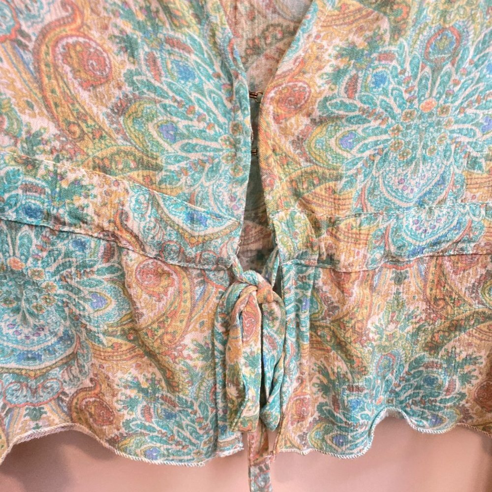 NWT O'NEILL Alena Tie Front Top, size Large - Picture 4 of 12